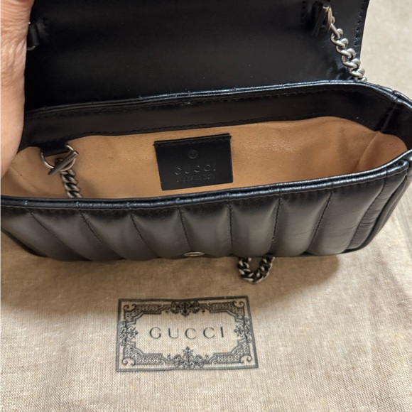 Gucci Black Mini GG Marmont Shoulder Bag - Picture 5 of 5